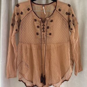 Free people mesh long sleeve top